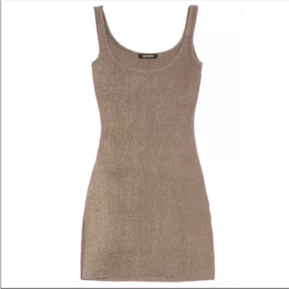 Yeezy Season 6 Ribbed Stretch-knit Mini Dress in Russet